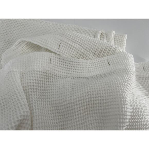 Coyuchi Organic Waffle Shower Curtain White 100% Cotton - Picture 2 of 4